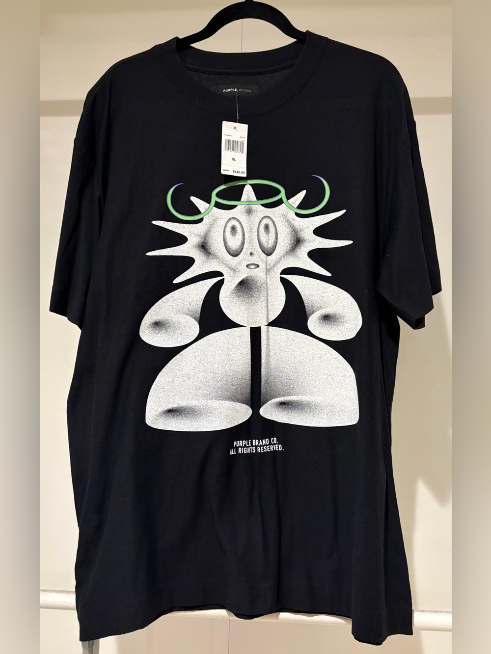 Purple Brand- Men’s Black Graphic Tee - Stylized Character Print NWT